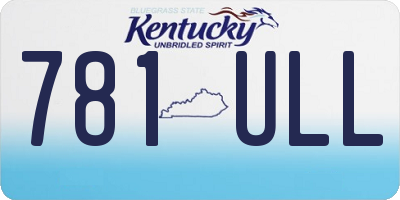 KY license plate 781ULL