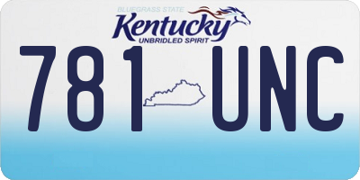 KY license plate 781UNC
