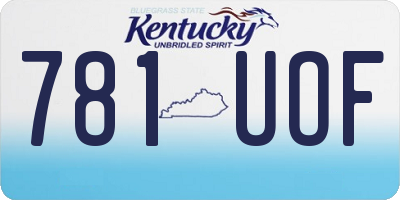 KY license plate 781UOF