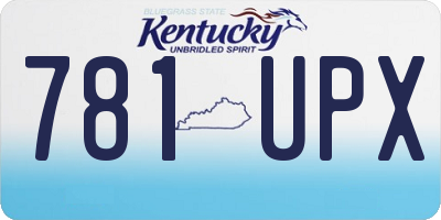 KY license plate 781UPX