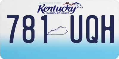 KY license plate 781UQH