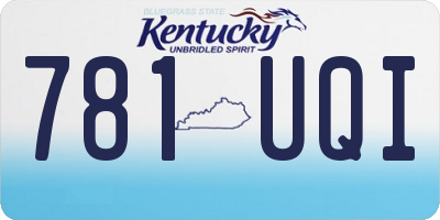 KY license plate 781UQI