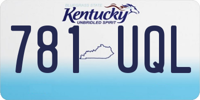 KY license plate 781UQL