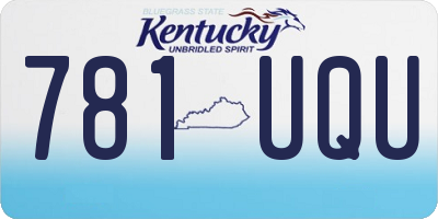 KY license plate 781UQU