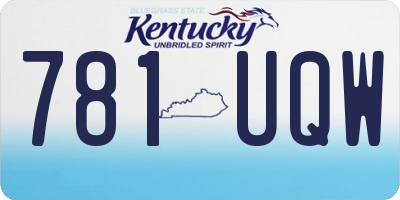 KY license plate 781UQW
