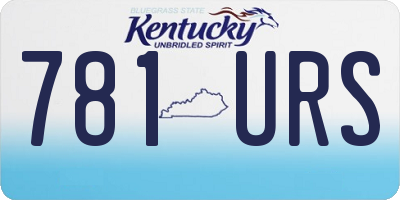 KY license plate 781URS