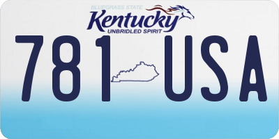 KY license plate 781USA