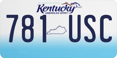 KY license plate 781USC