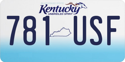 KY license plate 781USF