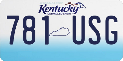 KY license plate 781USG