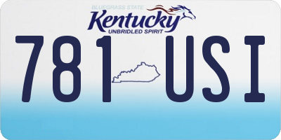 KY license plate 781USI