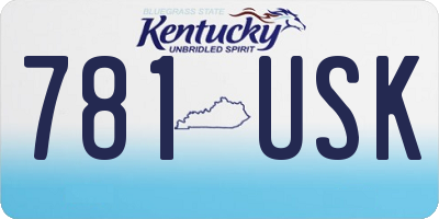 KY license plate 781USK