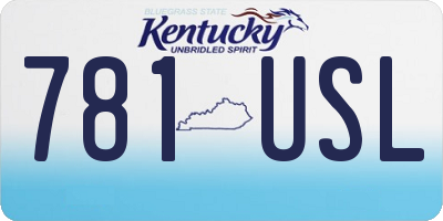 KY license plate 781USL