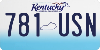 KY license plate 781USN