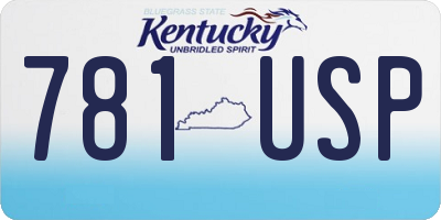 KY license plate 781USP