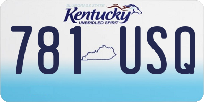 KY license plate 781USQ