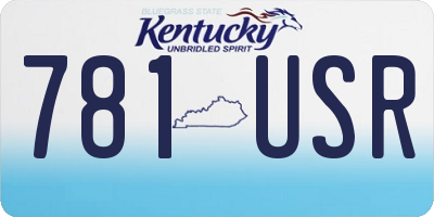 KY license plate 781USR