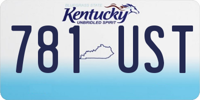 KY license plate 781UST