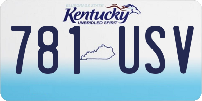 KY license plate 781USV
