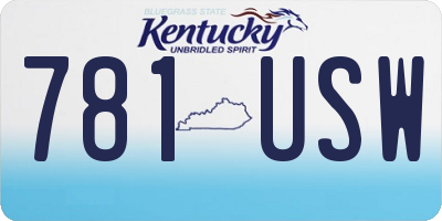 KY license plate 781USW