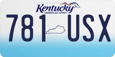 KY license plate 781USX