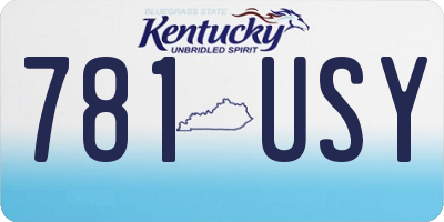 KY license plate 781USY