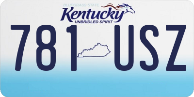 KY license plate 781USZ
