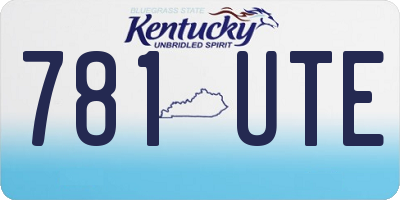 KY license plate 781UTE