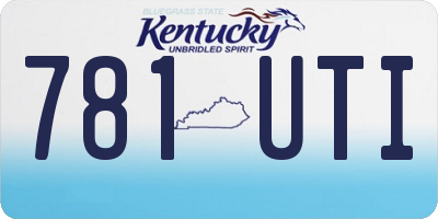 KY license plate 781UTI
