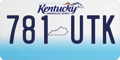 KY license plate 781UTK