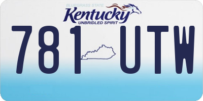KY license plate 781UTW