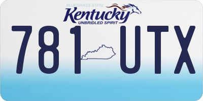 KY license plate 781UTX
