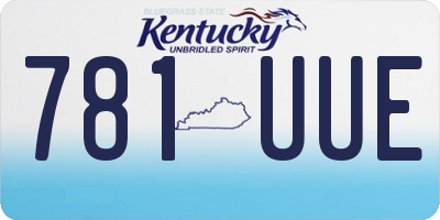 KY license plate 781UUE