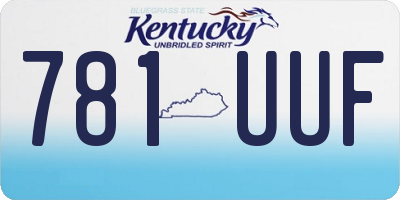 KY license plate 781UUF