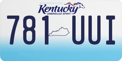 KY license plate 781UUI