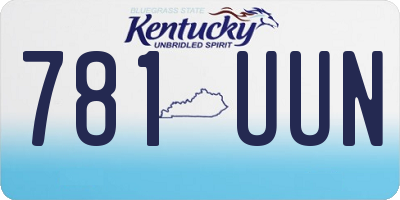 KY license plate 781UUN
