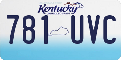 KY license plate 781UVC