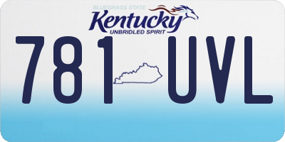 KY license plate 781UVL