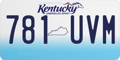 KY license plate 781UVM