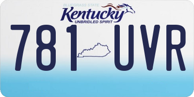 KY license plate 781UVR