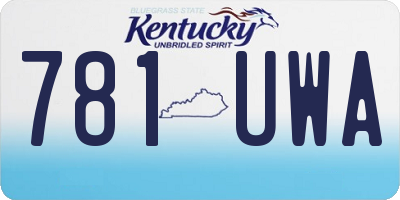 KY license plate 781UWA