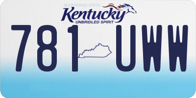 KY license plate 781UWW