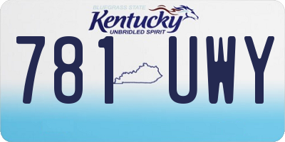 KY license plate 781UWY