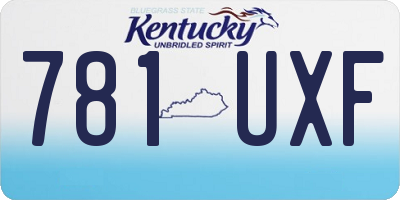 KY license plate 781UXF