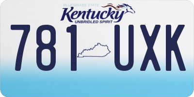 KY license plate 781UXK