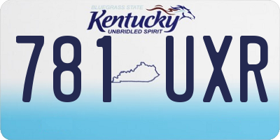 KY license plate 781UXR