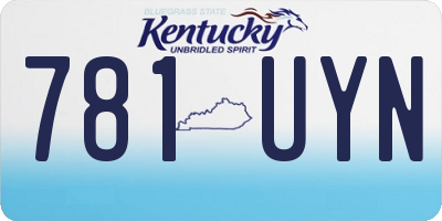 KY license plate 781UYN