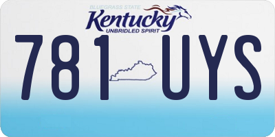 KY license plate 781UYS