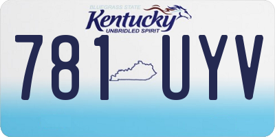 KY license plate 781UYV