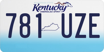 KY license plate 781UZE